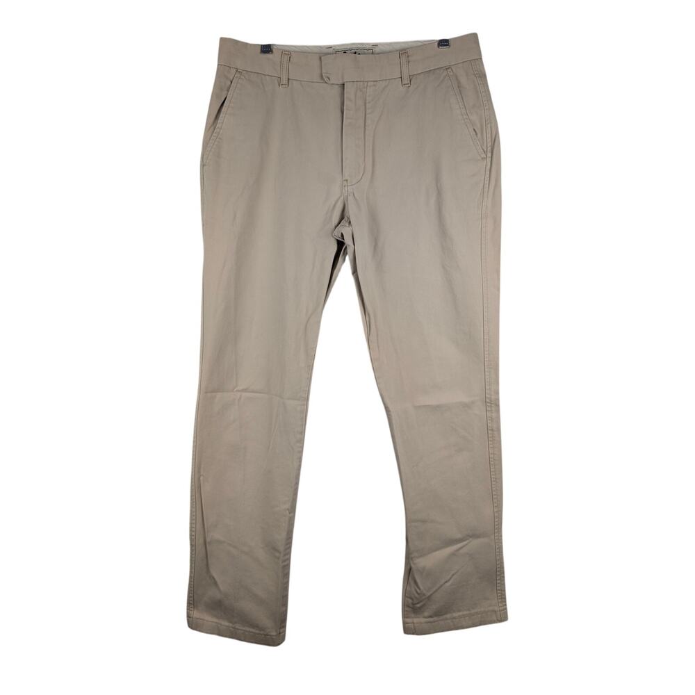 Boden Flat Front Khaki Mens 34R 28" Inseam Chino Tan Straight Preppy Casual Pant